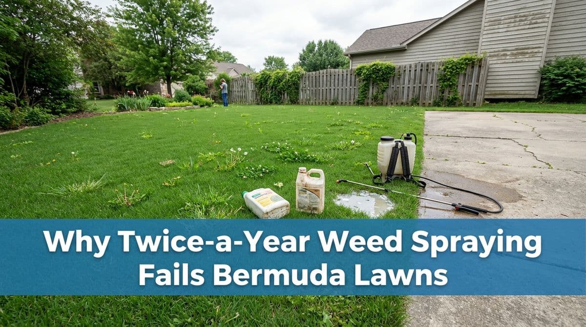 Why Twice-a-Year Weed Spraying Fails Bermuda Lawns image
